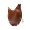 Brown Or Black Women Cowhide Saddle Bag Rivet Decoration Adjustable Shoulder Strap Fashion Ladies Shoulder Bag Zipper Handbag Add To Wishlist