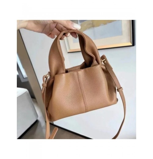 Women’s Genuine Leather Messenger Bags Female Solid Color Dumpling Handbag 2023 Fashion New All-Match Shoulder Bag