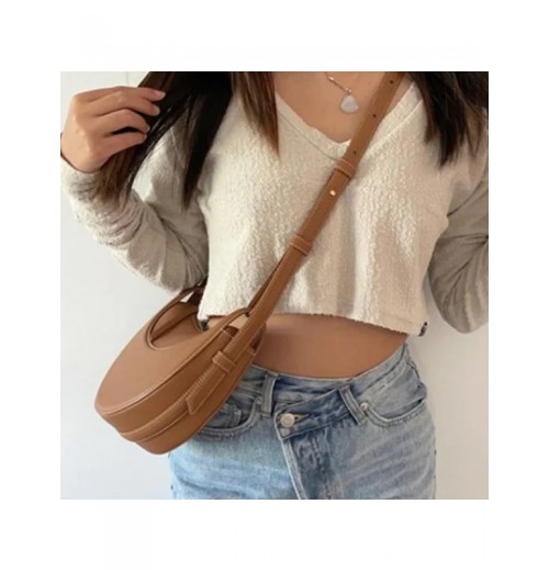 Women’s Solid Color Messenger Bag Genuine Leather Zipper One-Shoulder Bags Lady Genuine Leather Fashion Bag